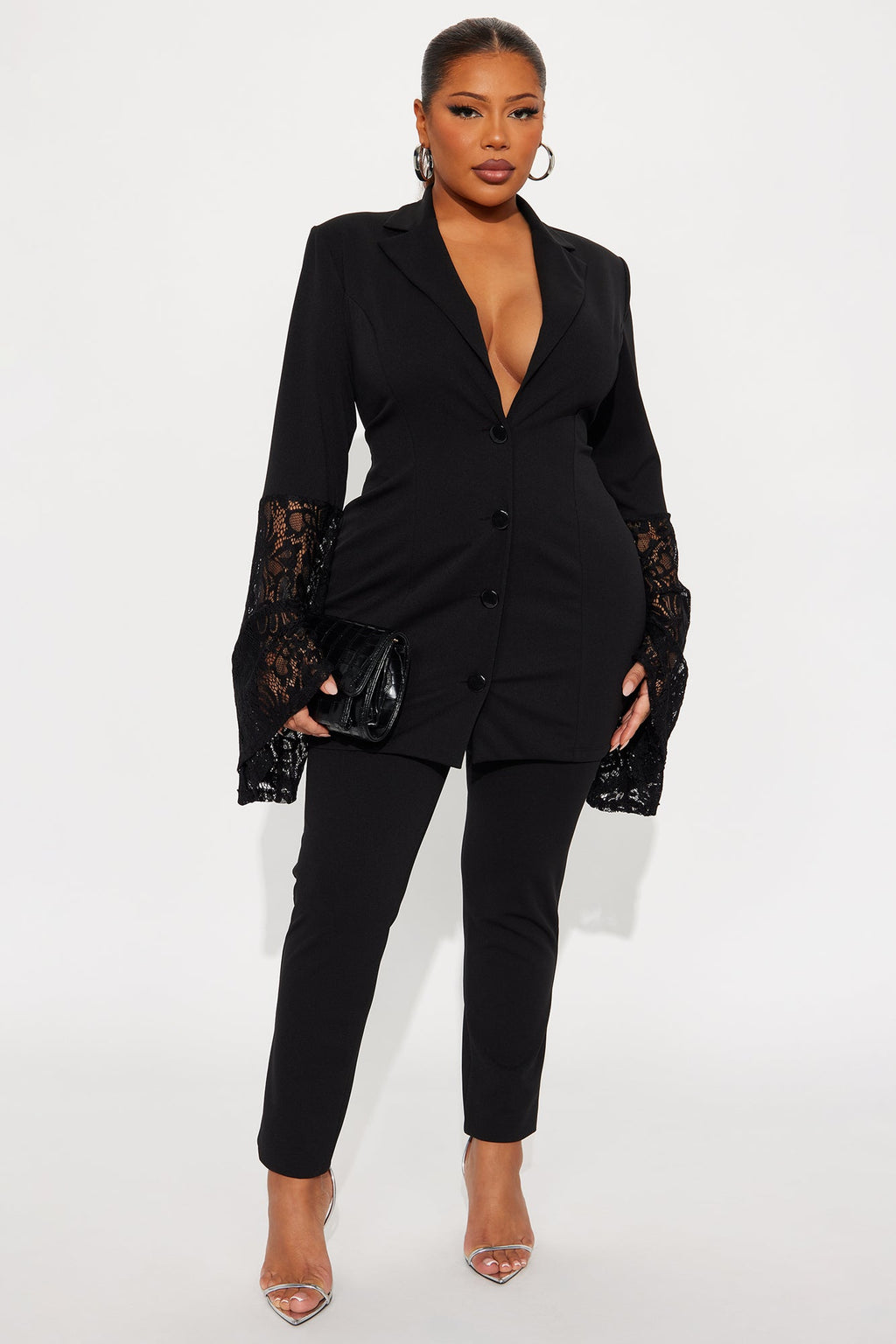 Dark Romance Blazer Pant Set - Black
