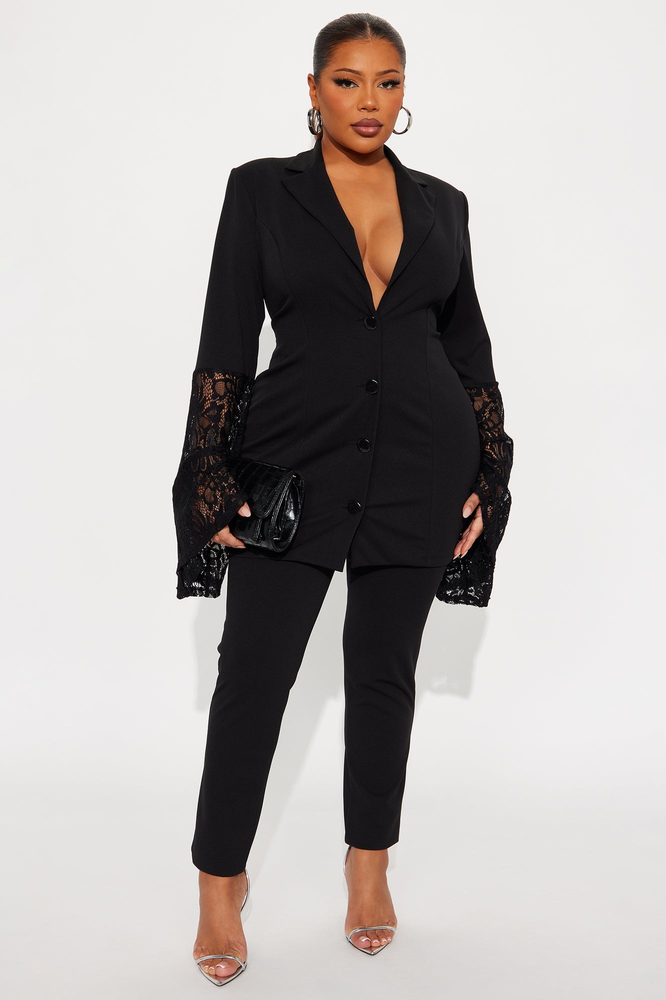 Dark Romance Blazer Pant Set - Black
