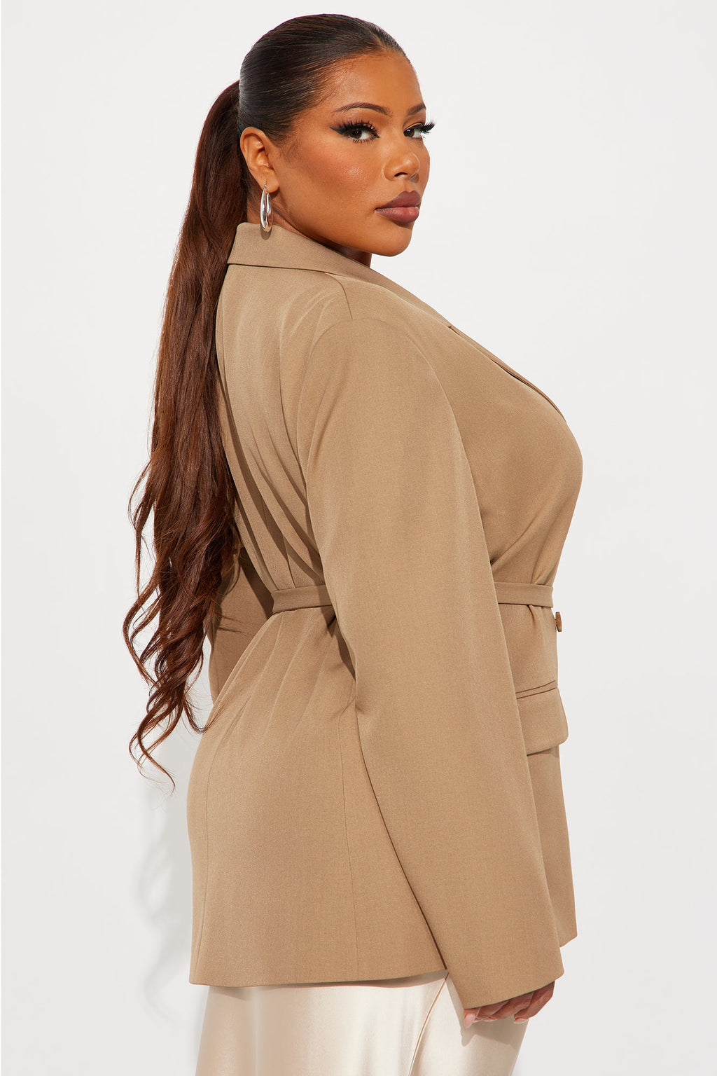 Darlene Belted Blazer - Khaki