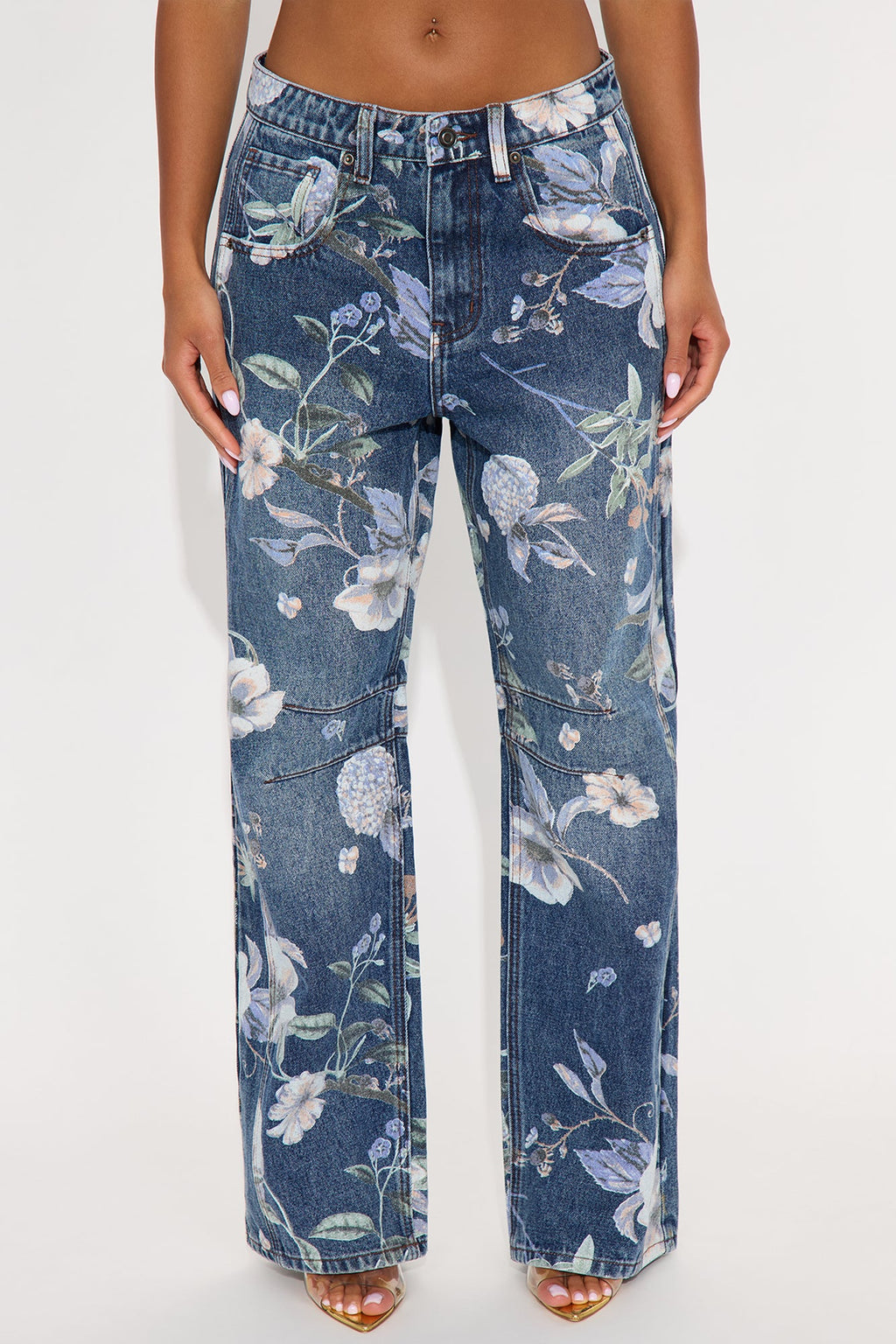 Pocket Of Posies Straight Leg Jeans - Dark Wash