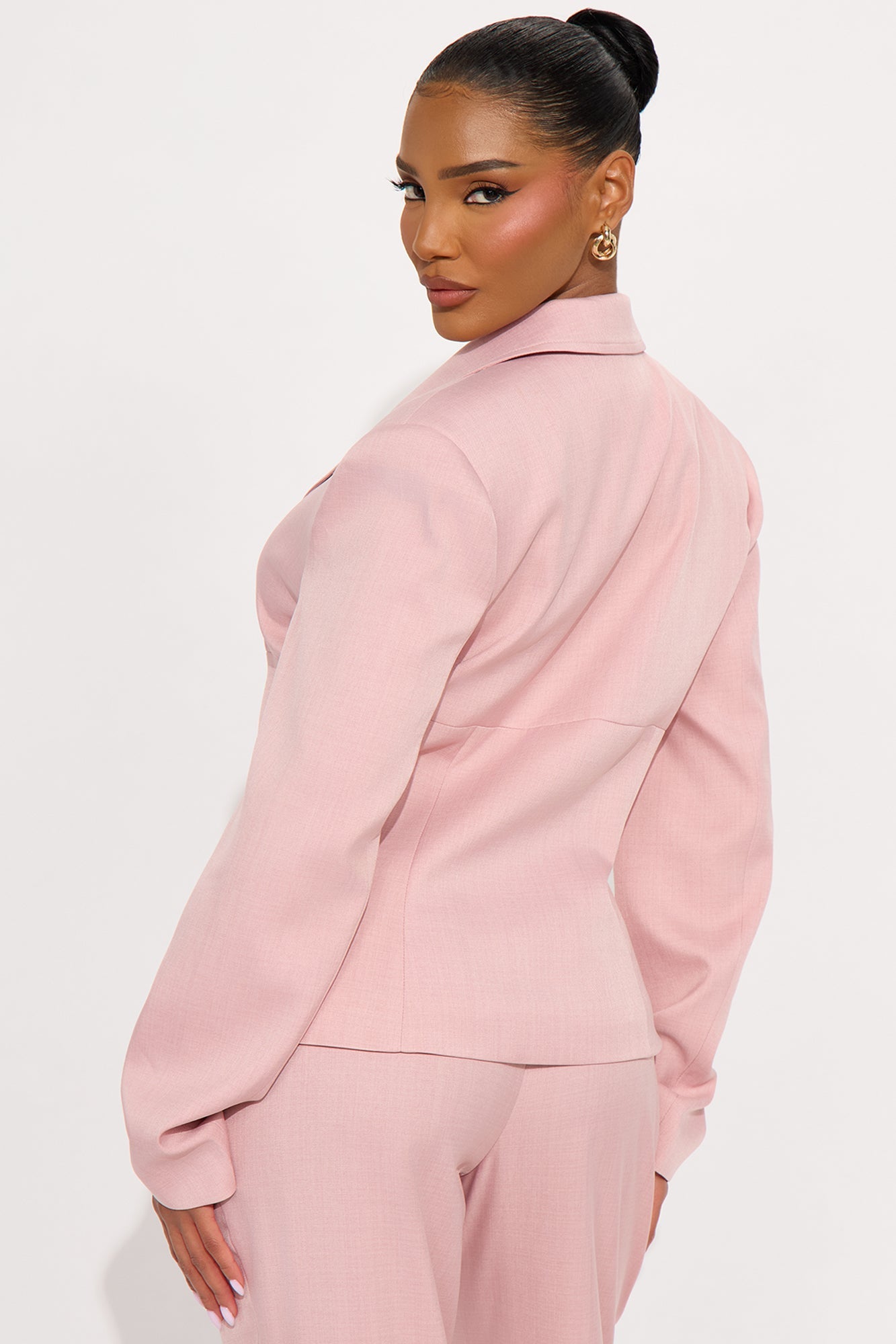 Jayla Lace Up Blazer - Mauve