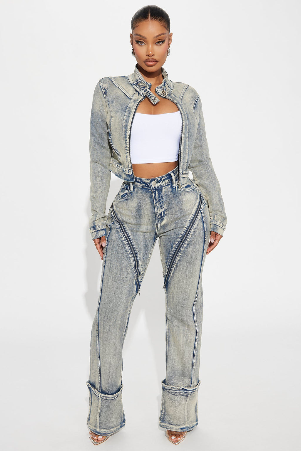 Locking In Stretch Straight Leg Jeans - Vintage Wash