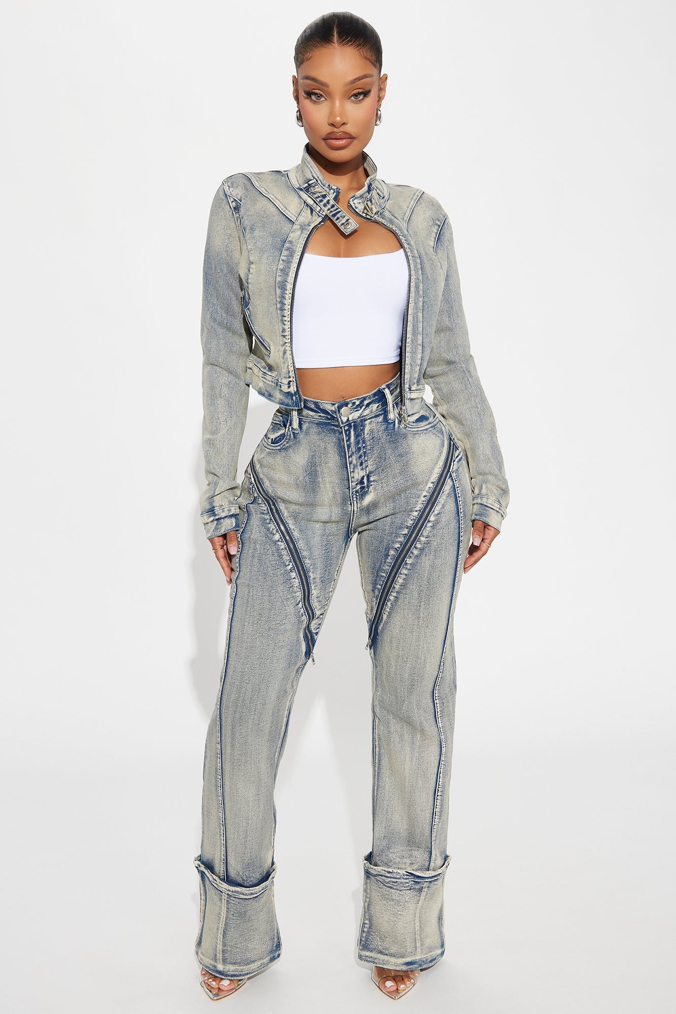 Locking In Stretch Straight Leg Jeans - Vintage Wash