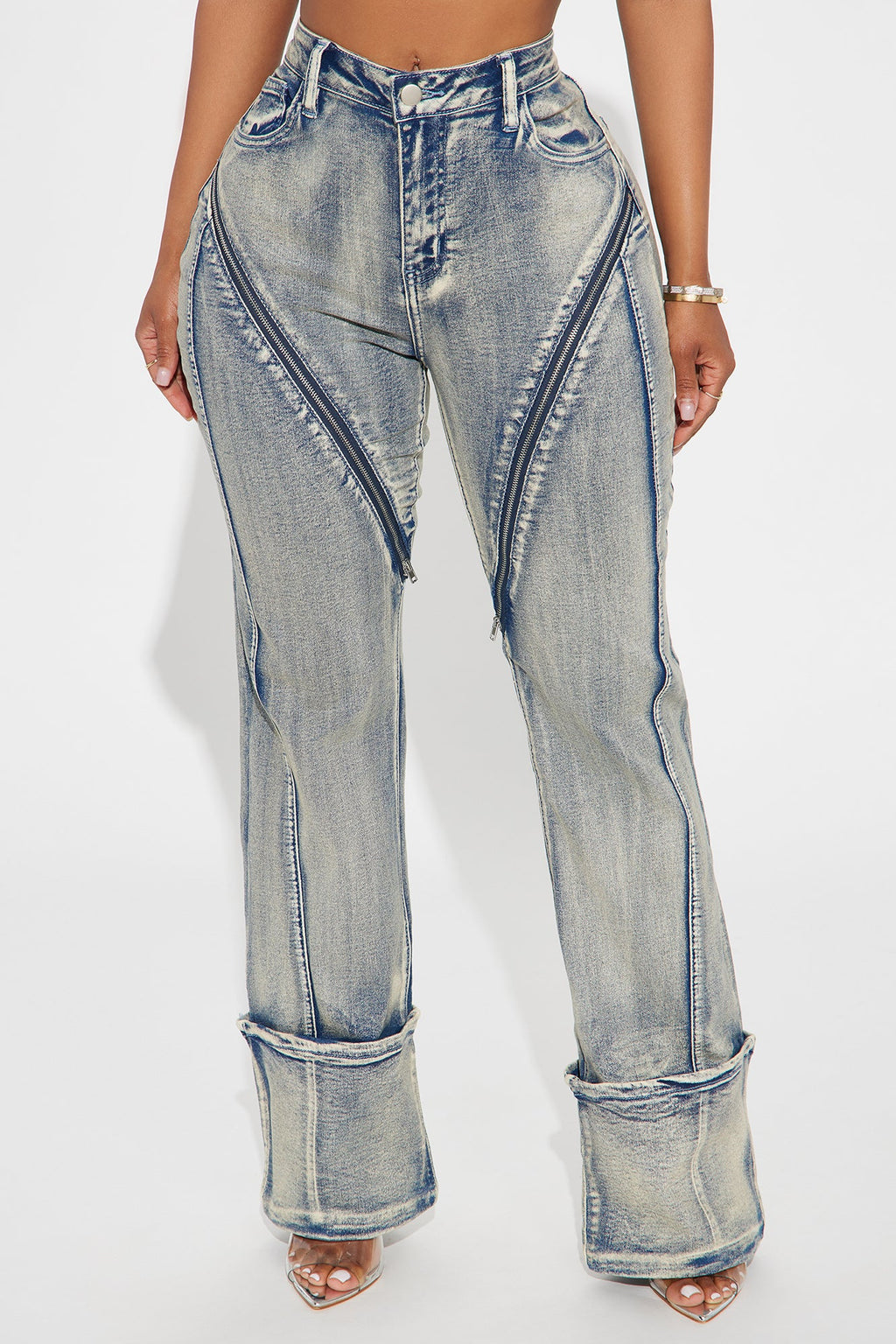 Locking In Stretch Straight Leg Jeans - Vintage Wash