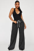 Want Nothing More Pinstripe Track Pant - Black/combo