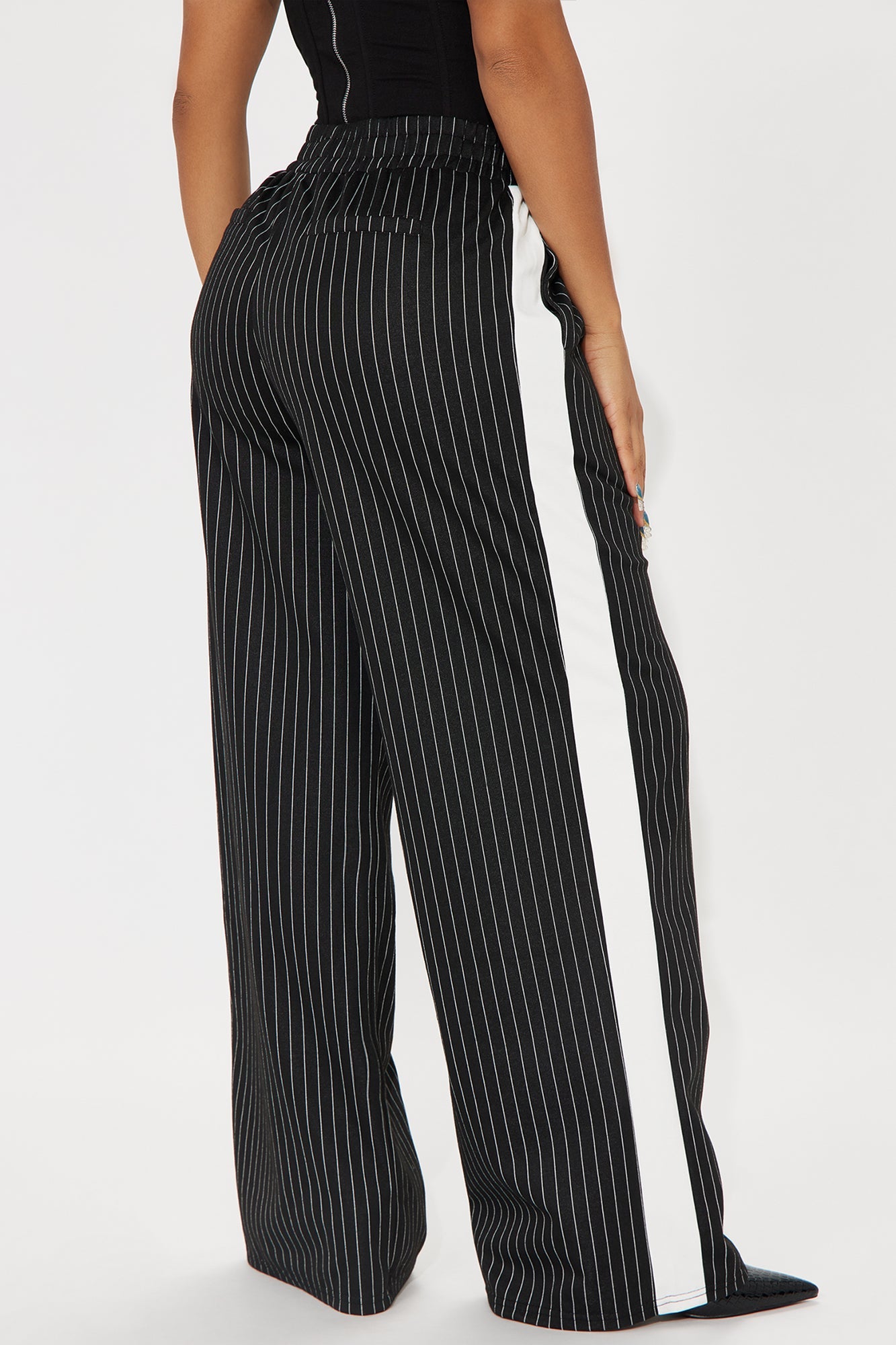 Want Nothing More Pinstripe Track Pant - Black/combo