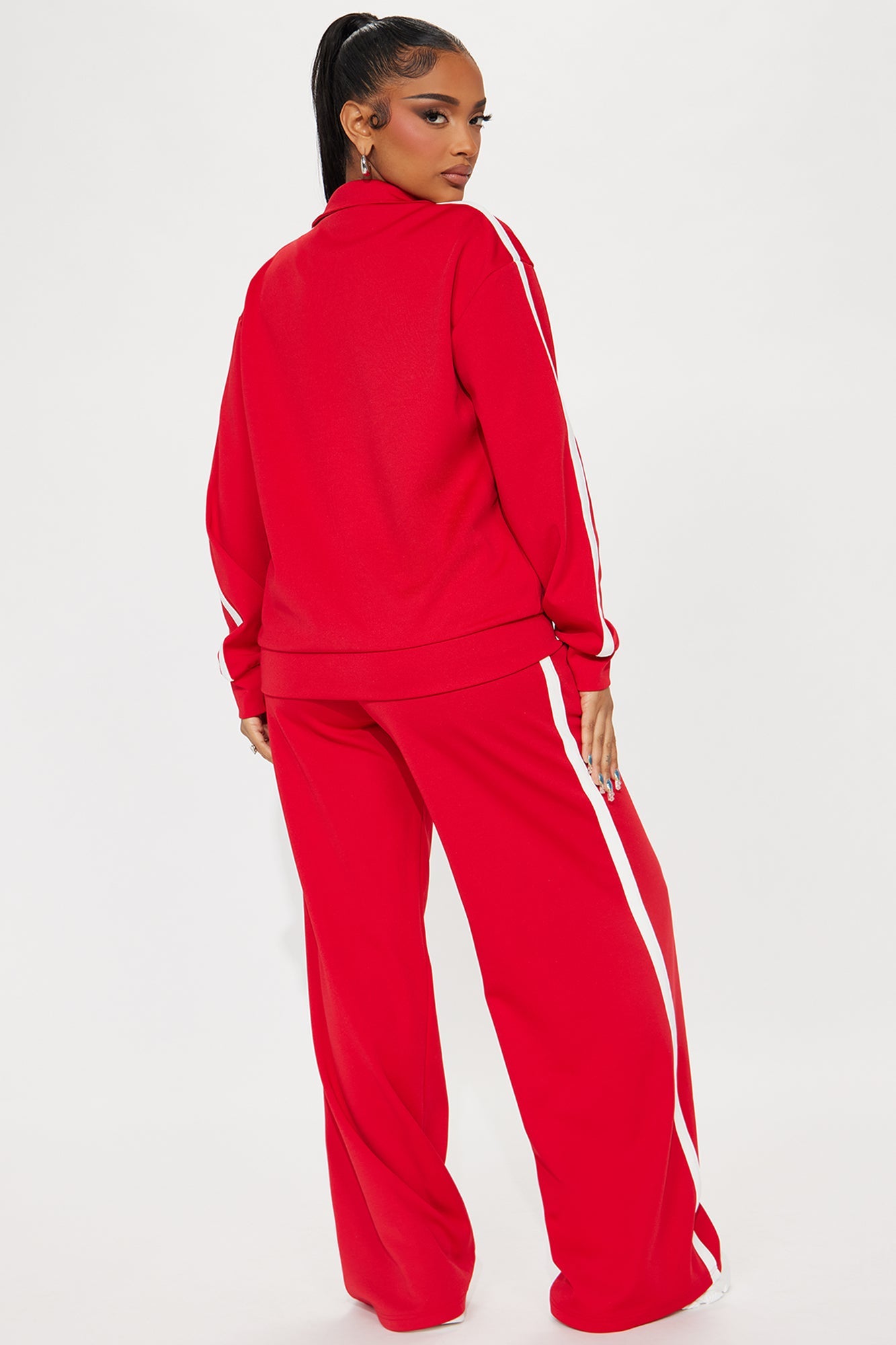 Lucca Oversized Track Pant Set - Red