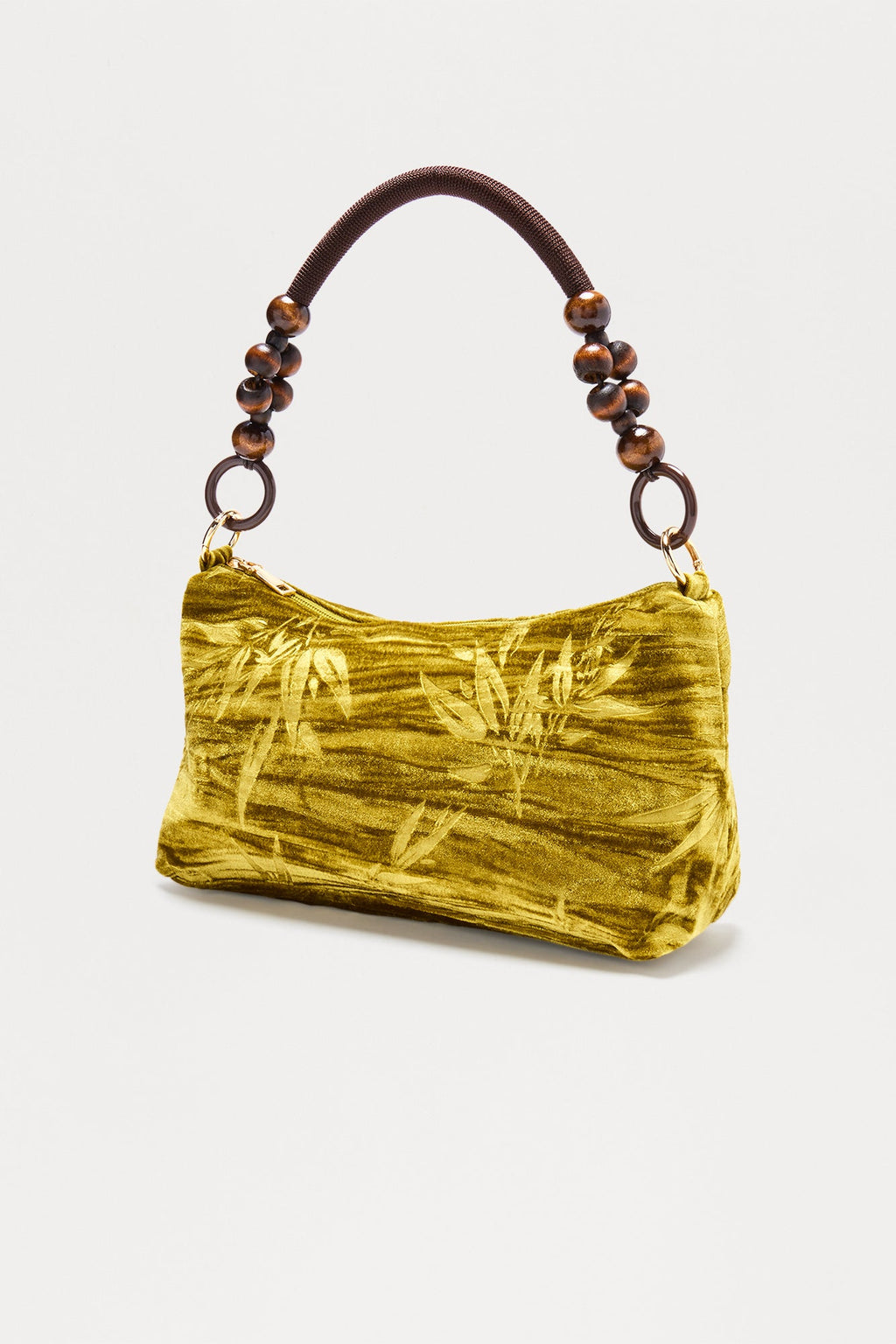 Figured You Out Velvet Shoulder Bag - Chartreuse