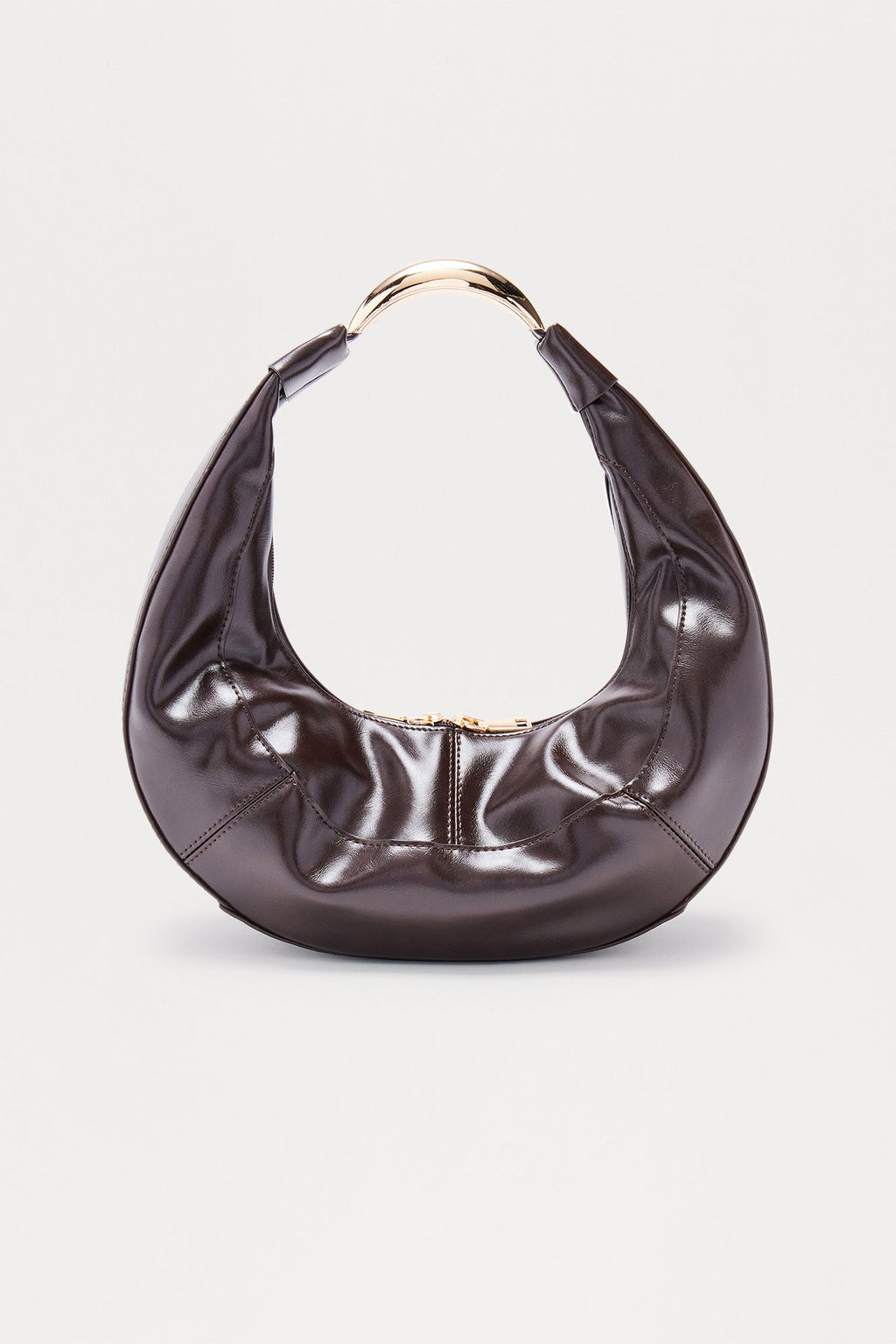 Get With It Faux Leather Shoulder Handbag - Brown