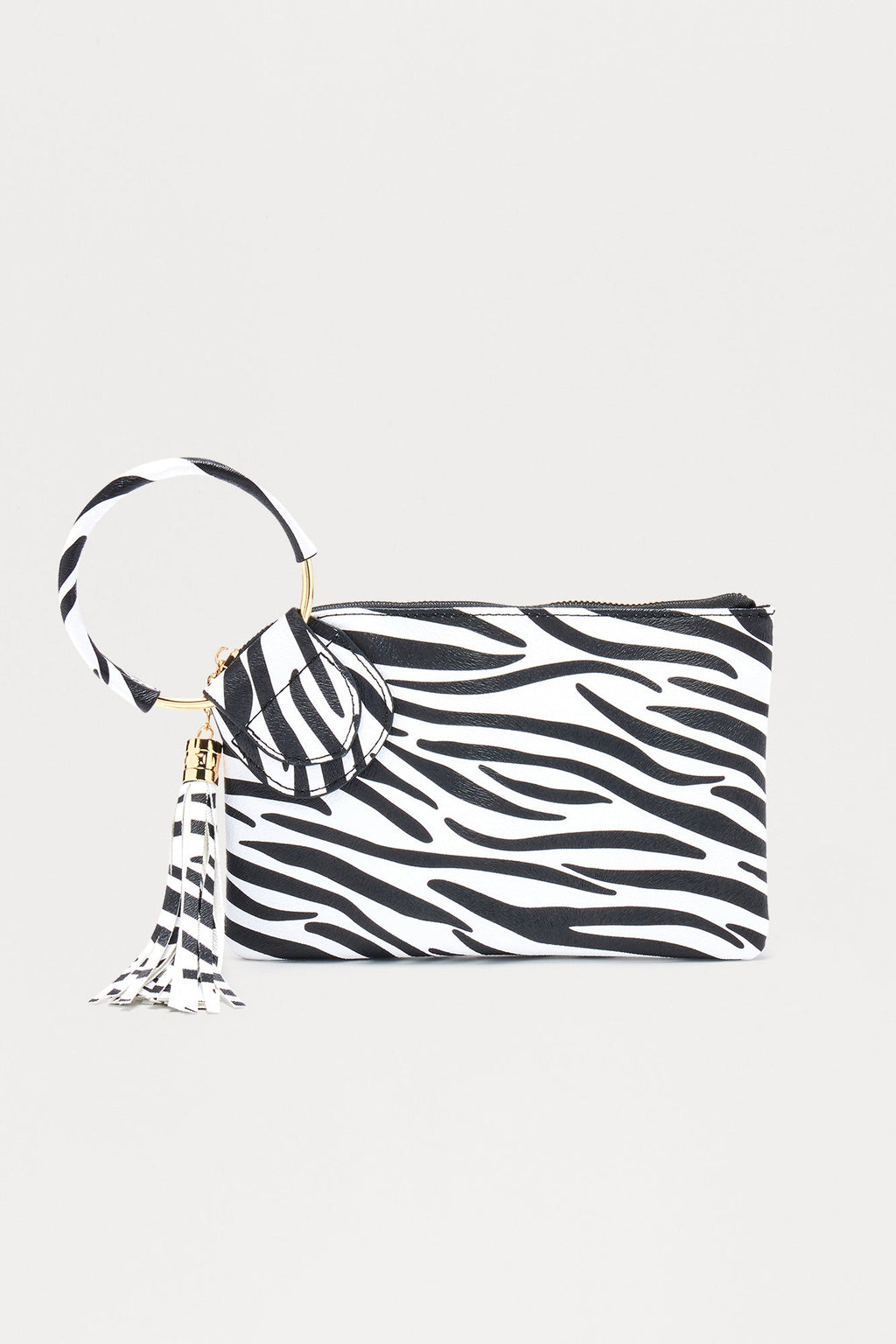 Wild Thoughts Faux Leather Clutch - Black/White