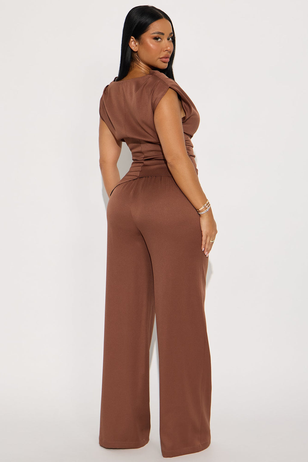 Poised To Perfection Pant Set - Chocolate