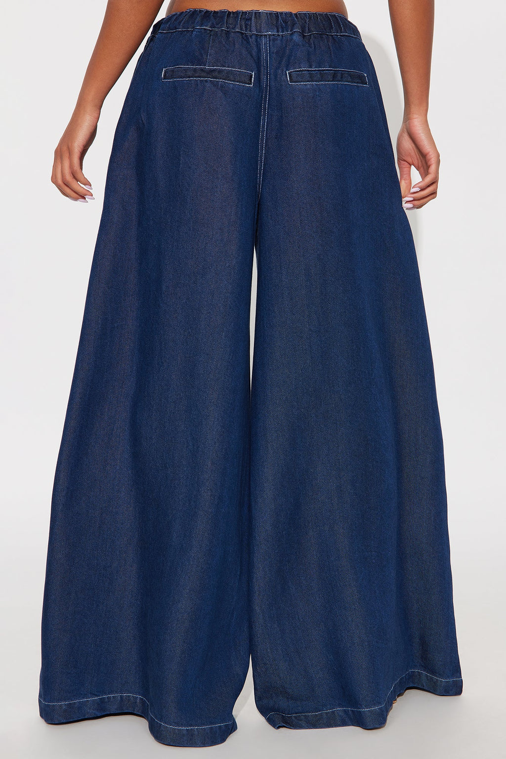 Northport Drapey Wide Leg Jeans - Dark Denim