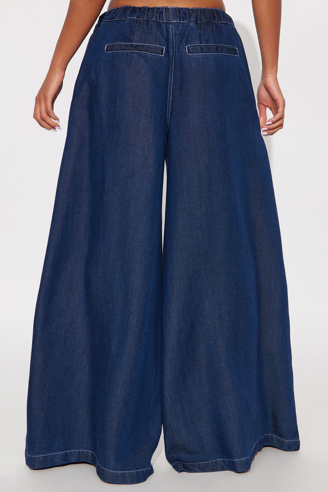 Northport Drapey Wide Leg Jeans - Dark Denim