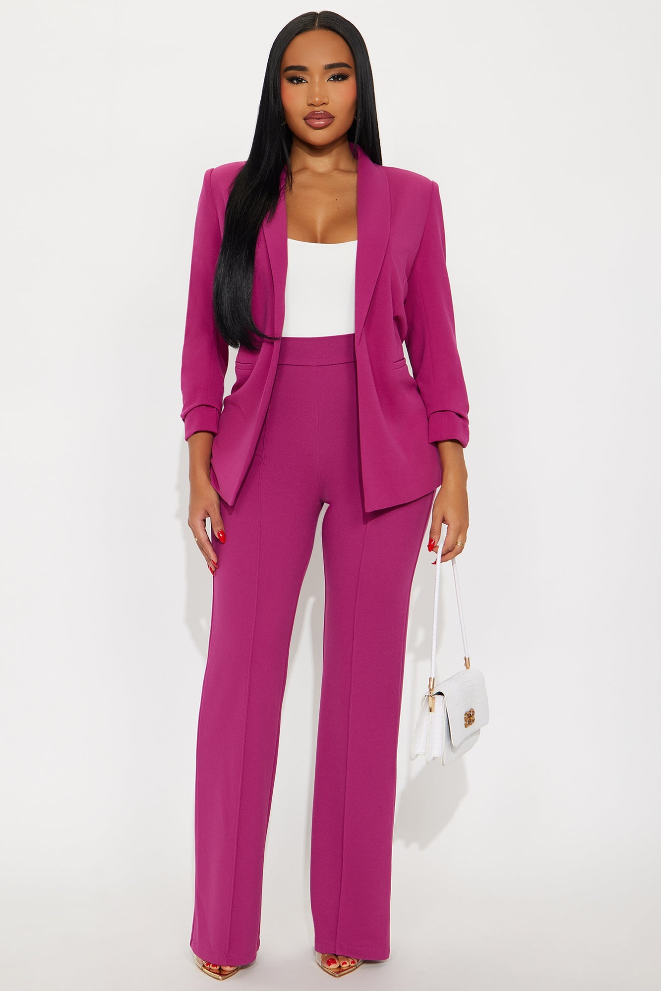 The Celine Blazer - Raspberry