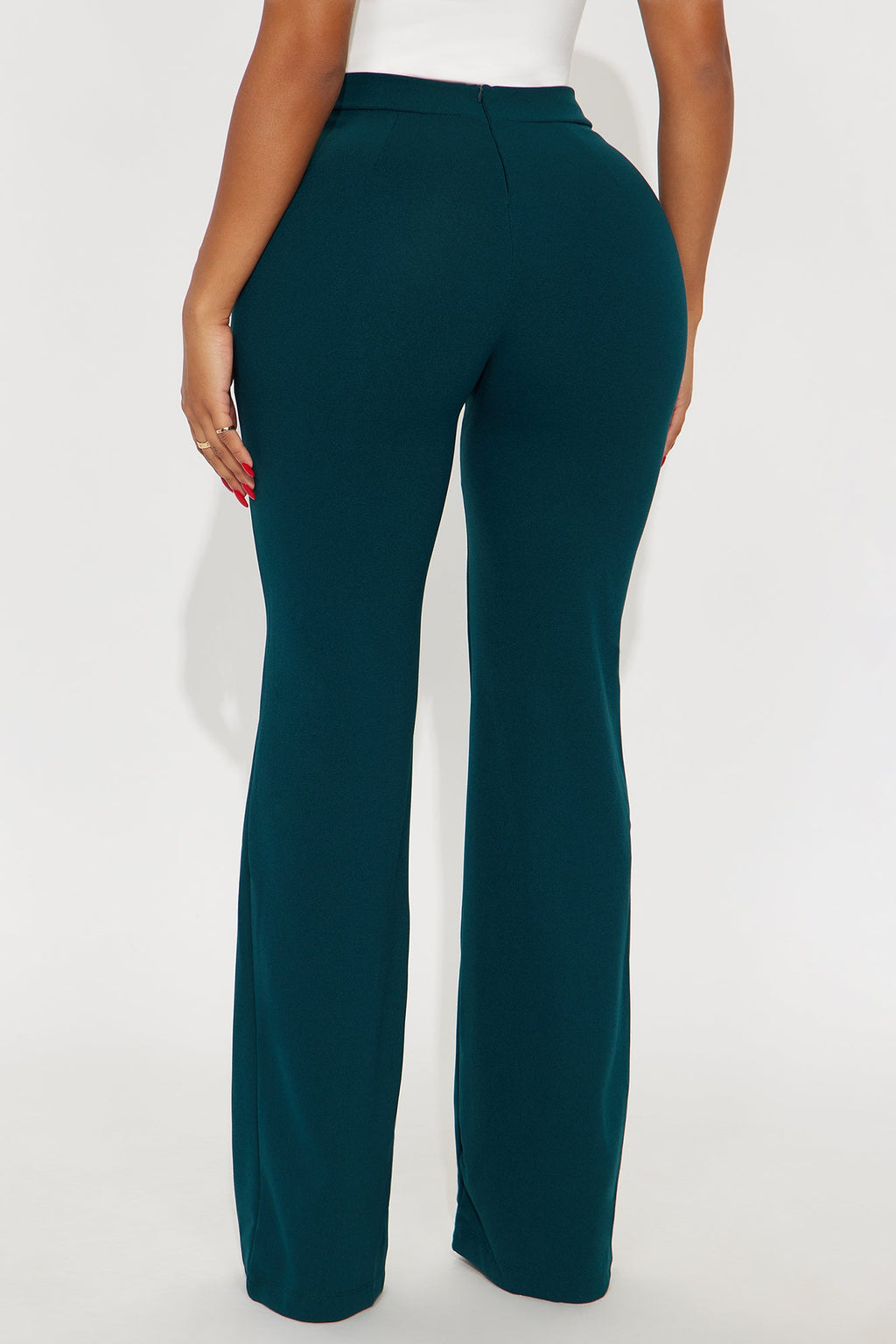 Victoria High Waisted Dress Pants - Hunter Green