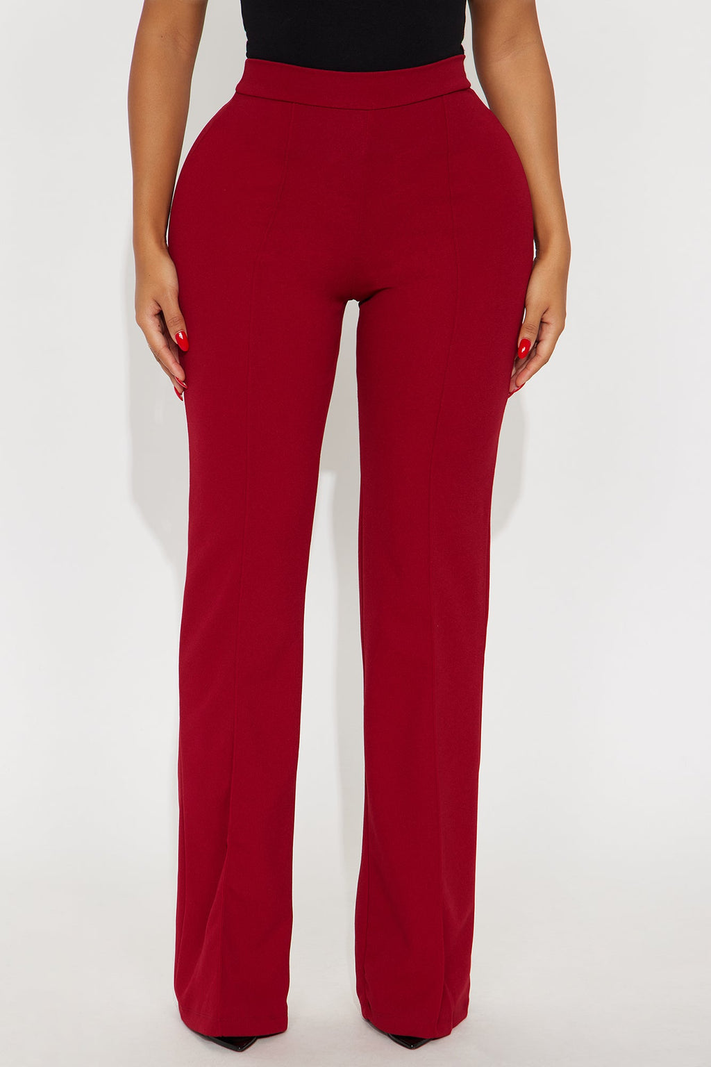 Victoria High Waisted Dress Pants - Red