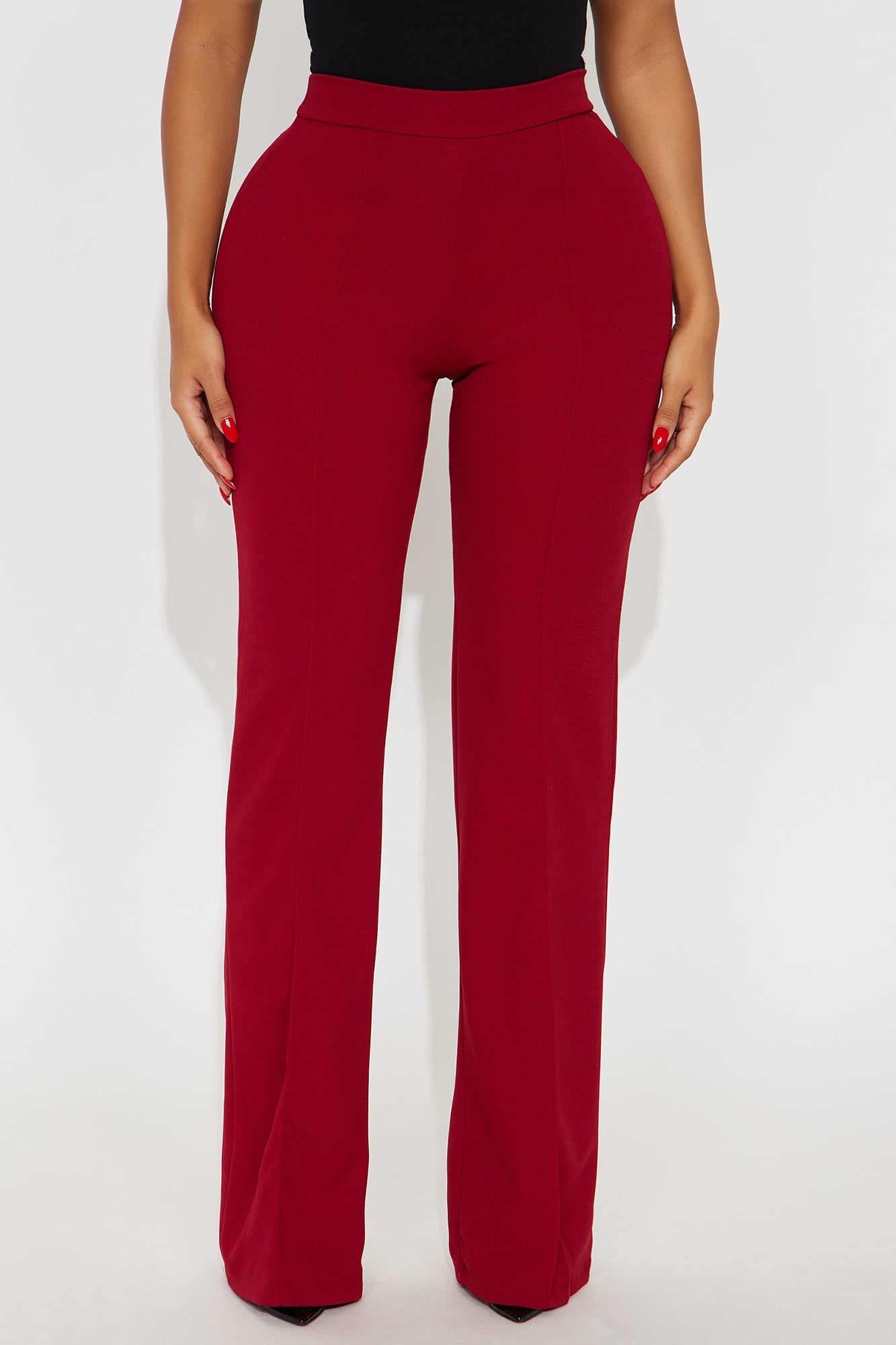 Victoria High Waisted Dress Pants - Red