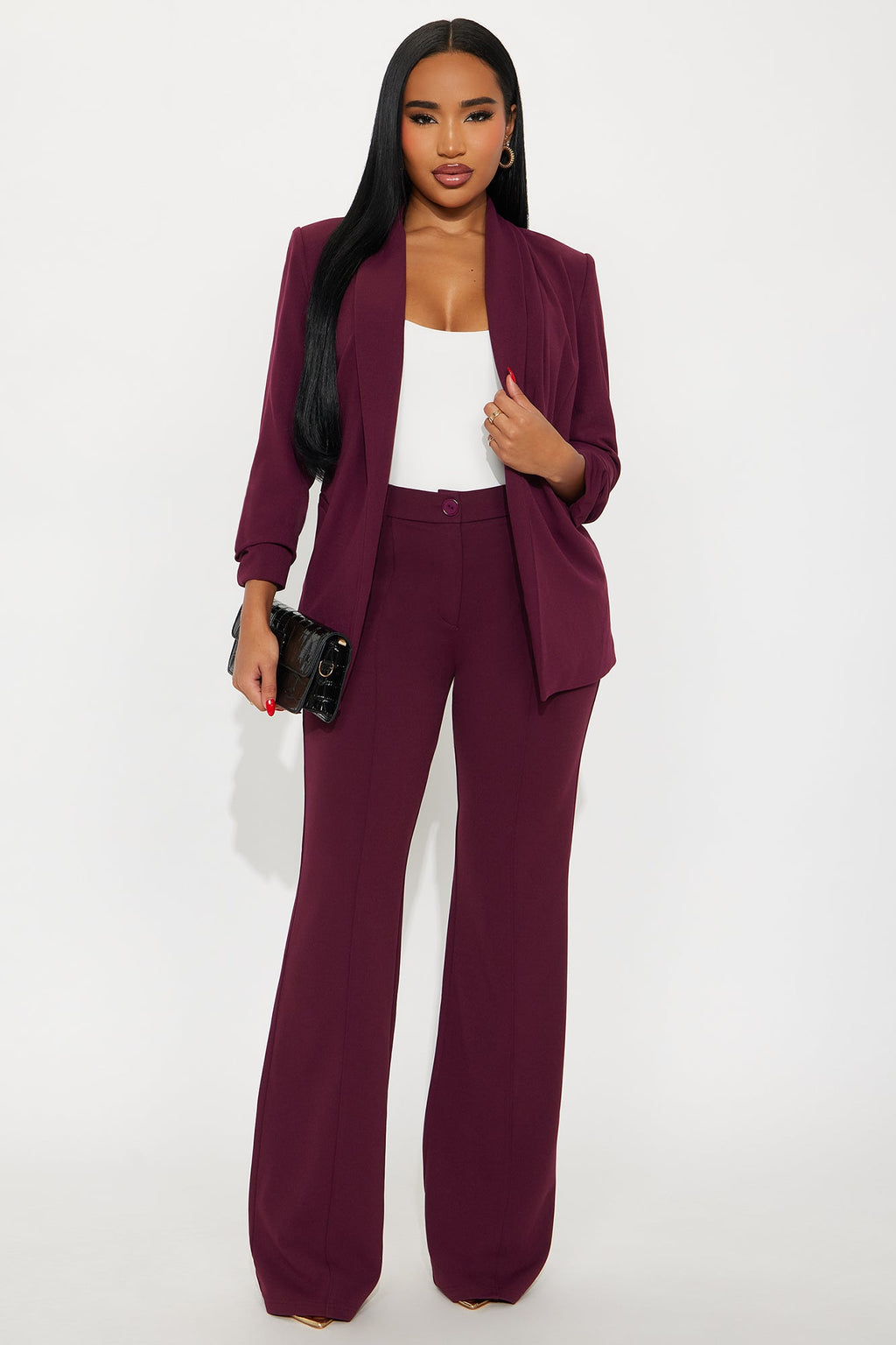 The Celine Blazer - Burgundy