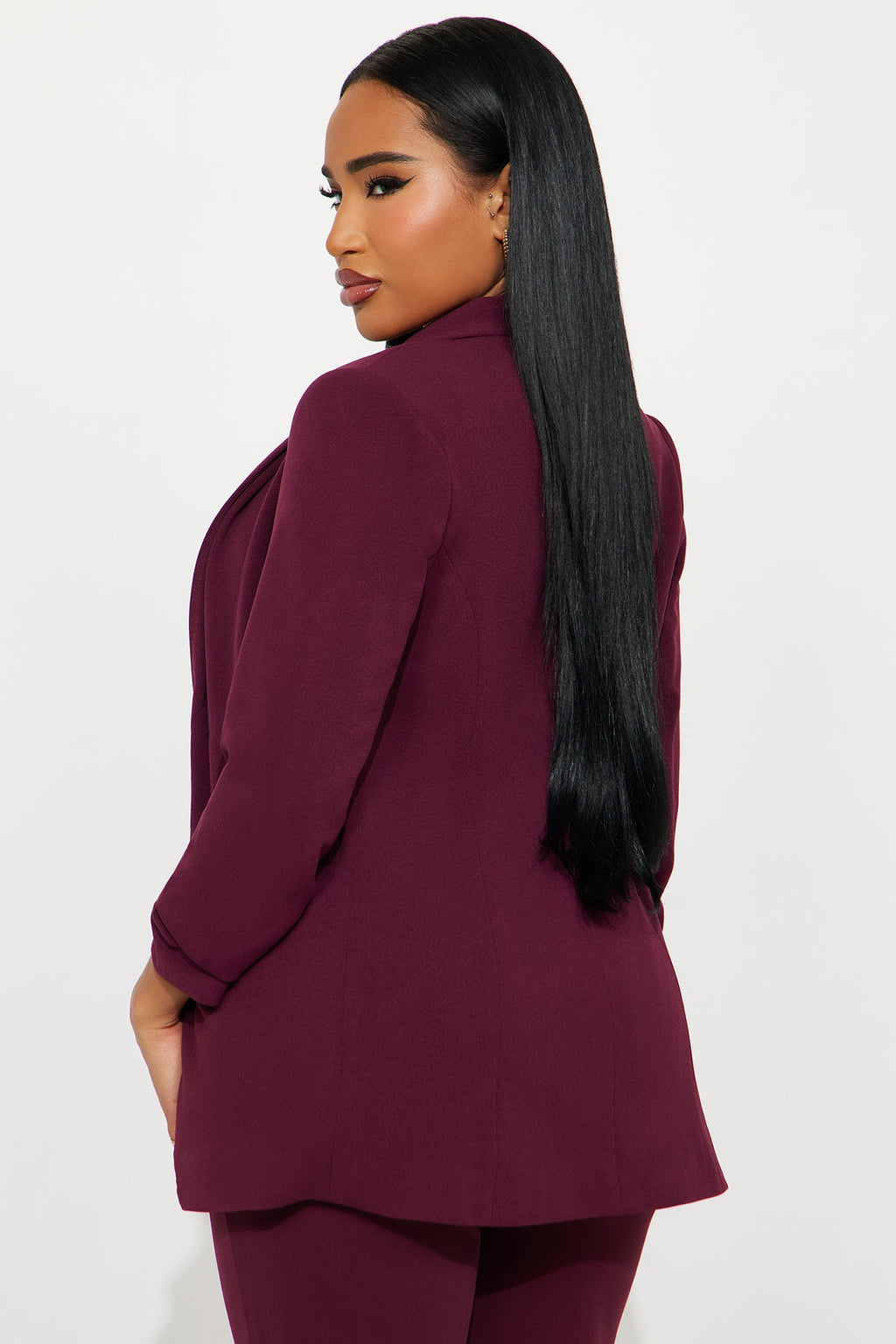 The Celine Blazer - Burgundy