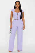 Tamaria Textured Pant Set - Purple