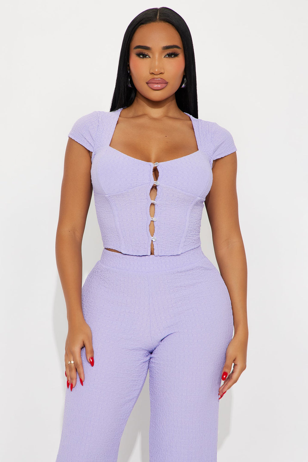Tamaria Textured Pant Set - Purple