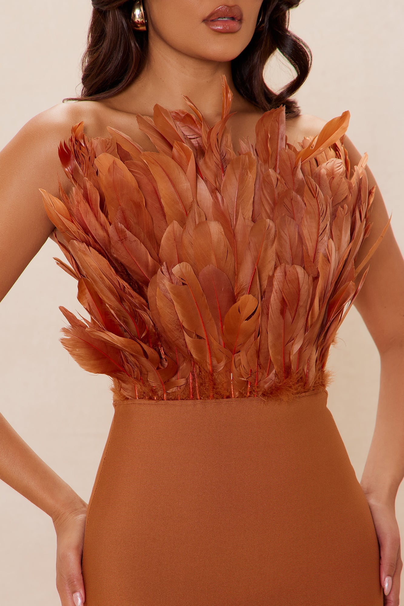 Marianna Bandage Midi Dress - Bronze