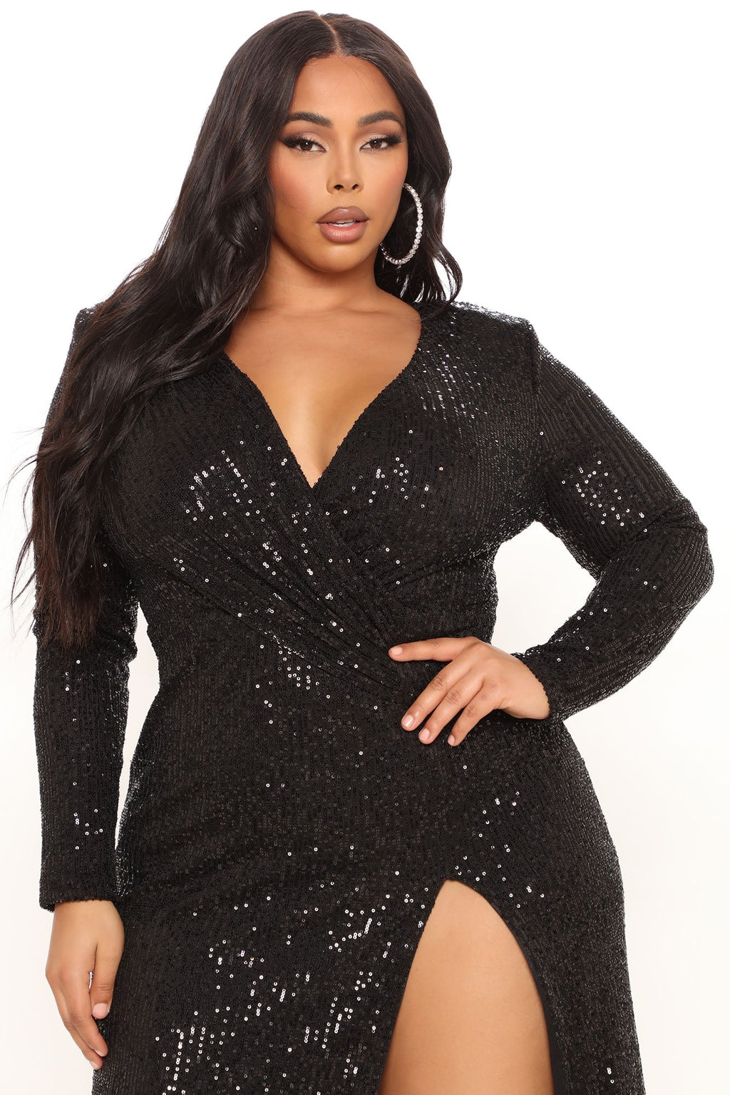 Boujee Dinners Sequin Maxi Dress - Black