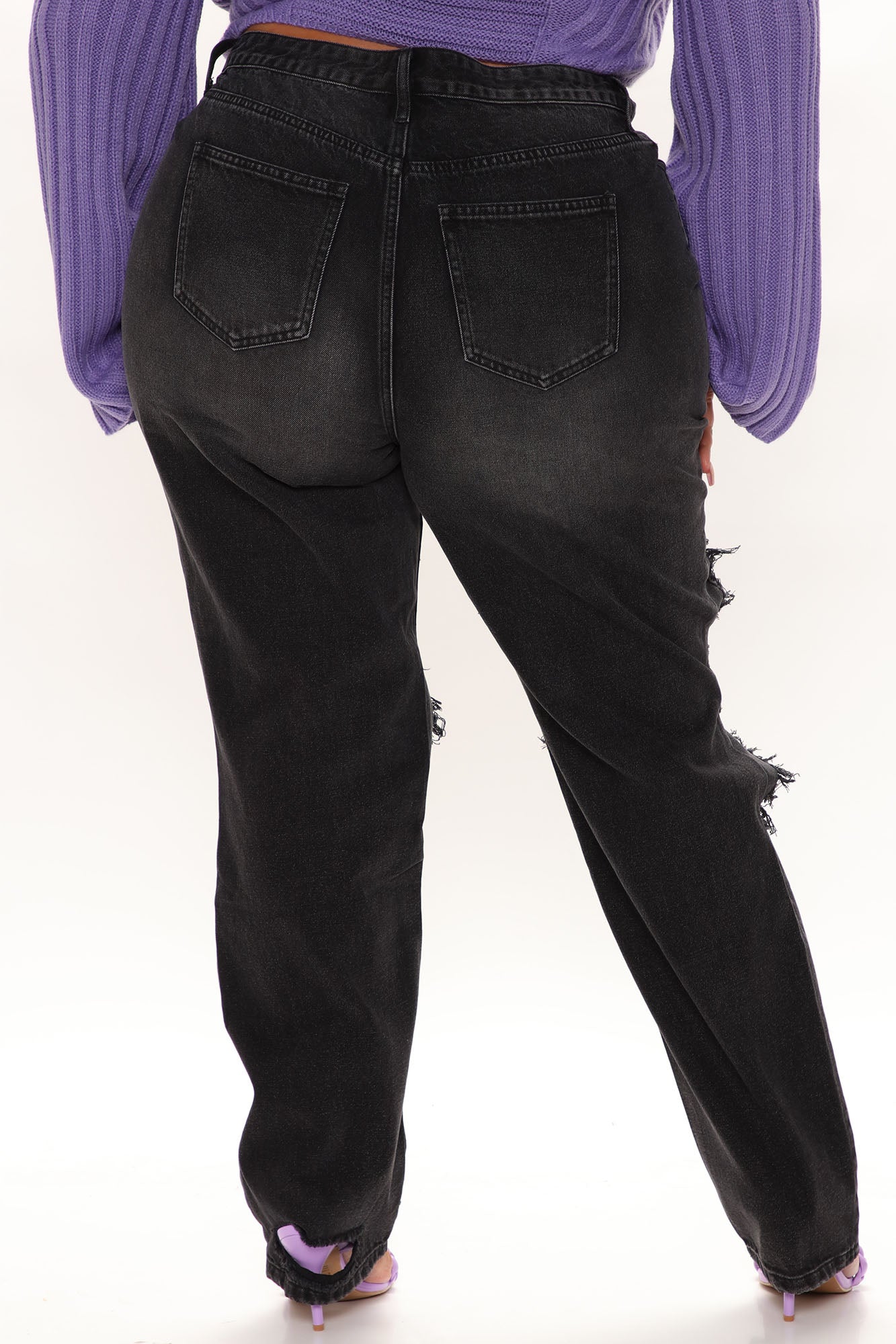 Keep On Dancing Distressed Boyfriend Jeans - Black