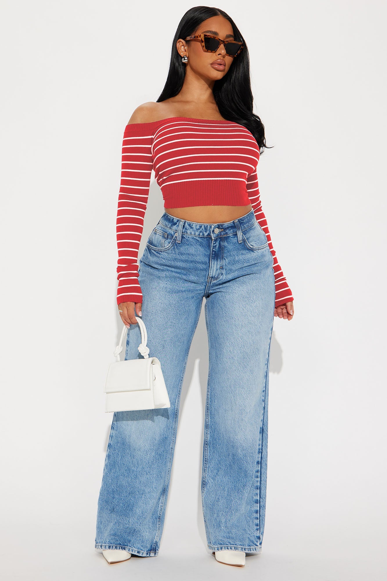 Hamptons Weekend Striped Sweater - Red/White