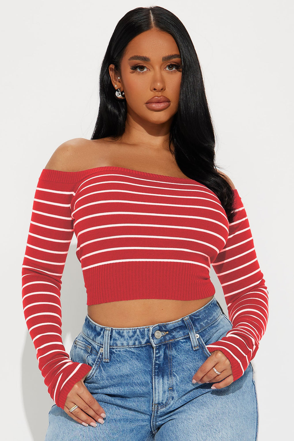 Hamptons Weekend Striped Sweater - Red/White