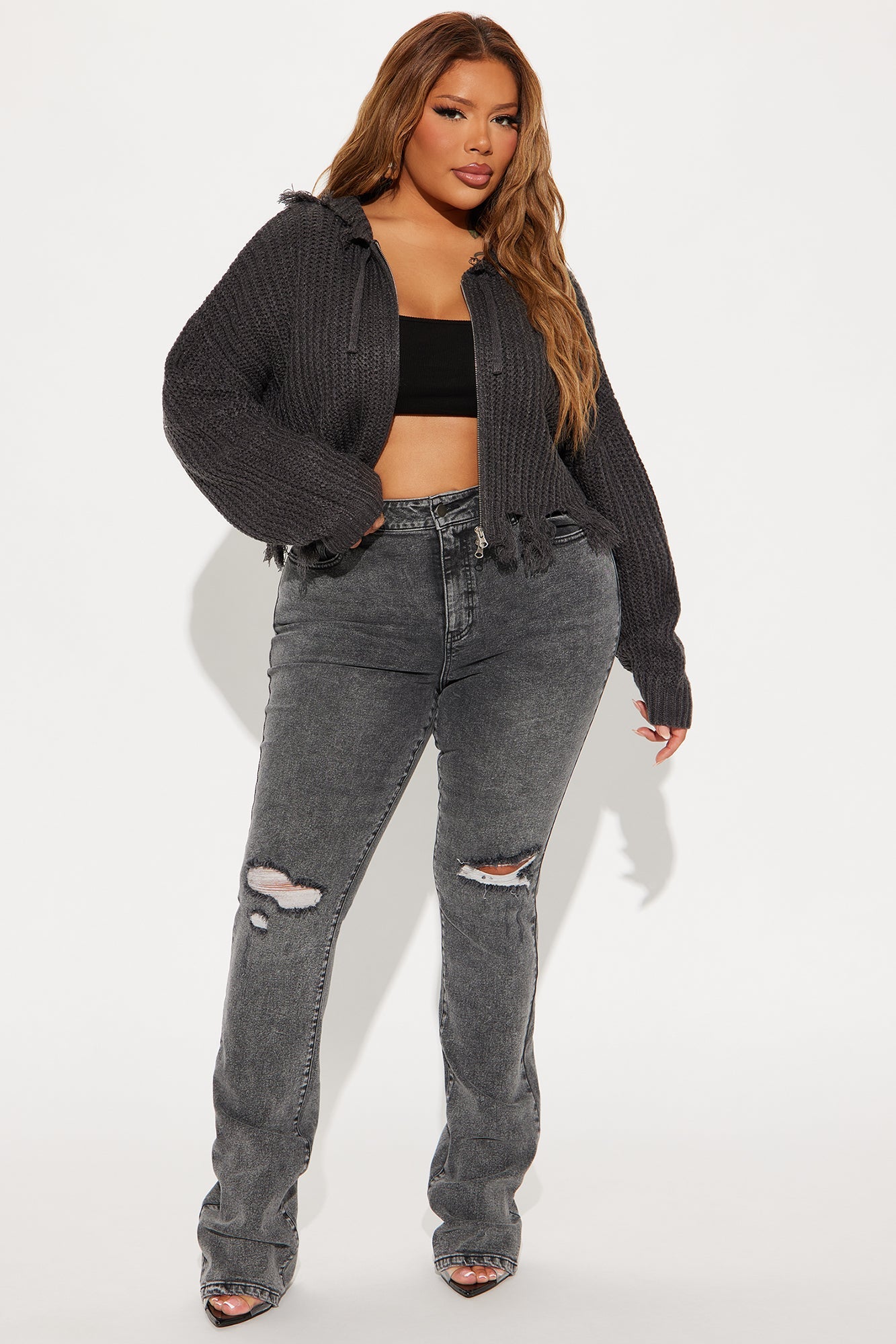 Tall Babetown Bootcut Jeans - Grey