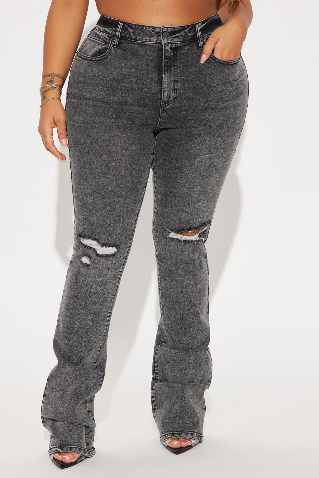 Tall Babetown Bootcut Jeans - Grey