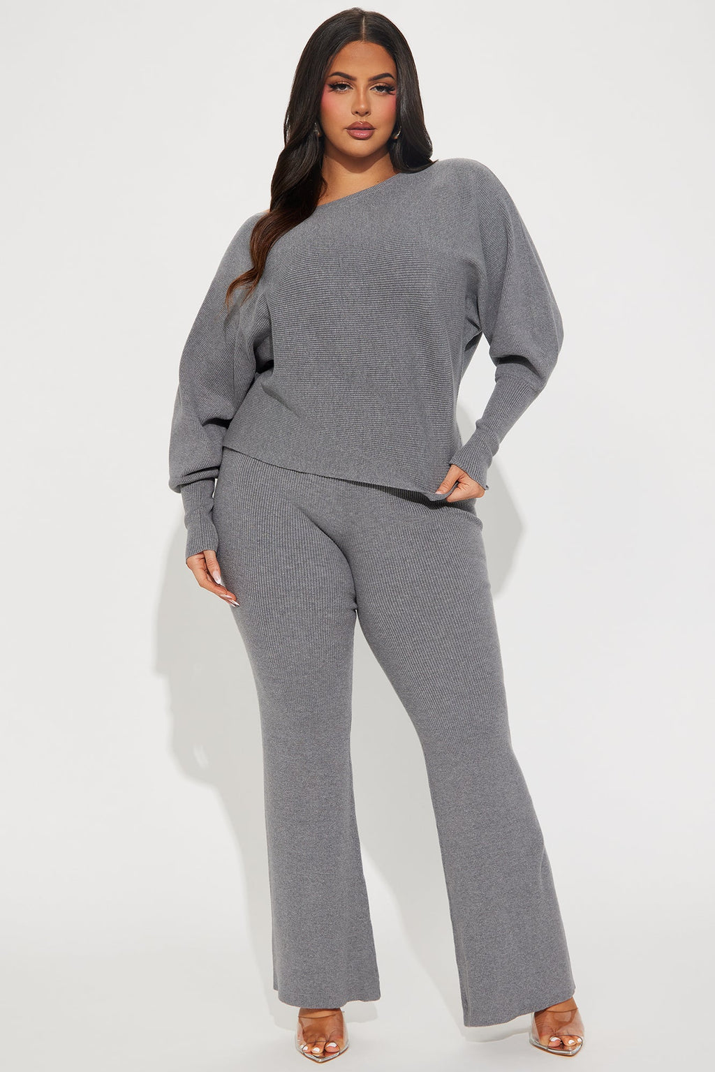 Elise Sweater Pant Set - Heather Grey
