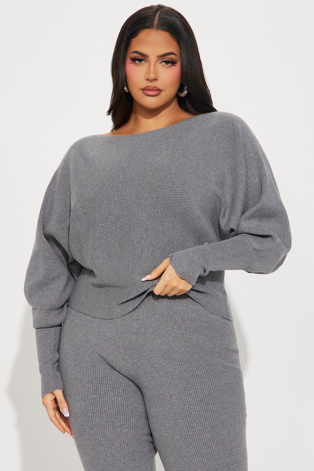 Elise Sweater Pant Set - Heather Grey