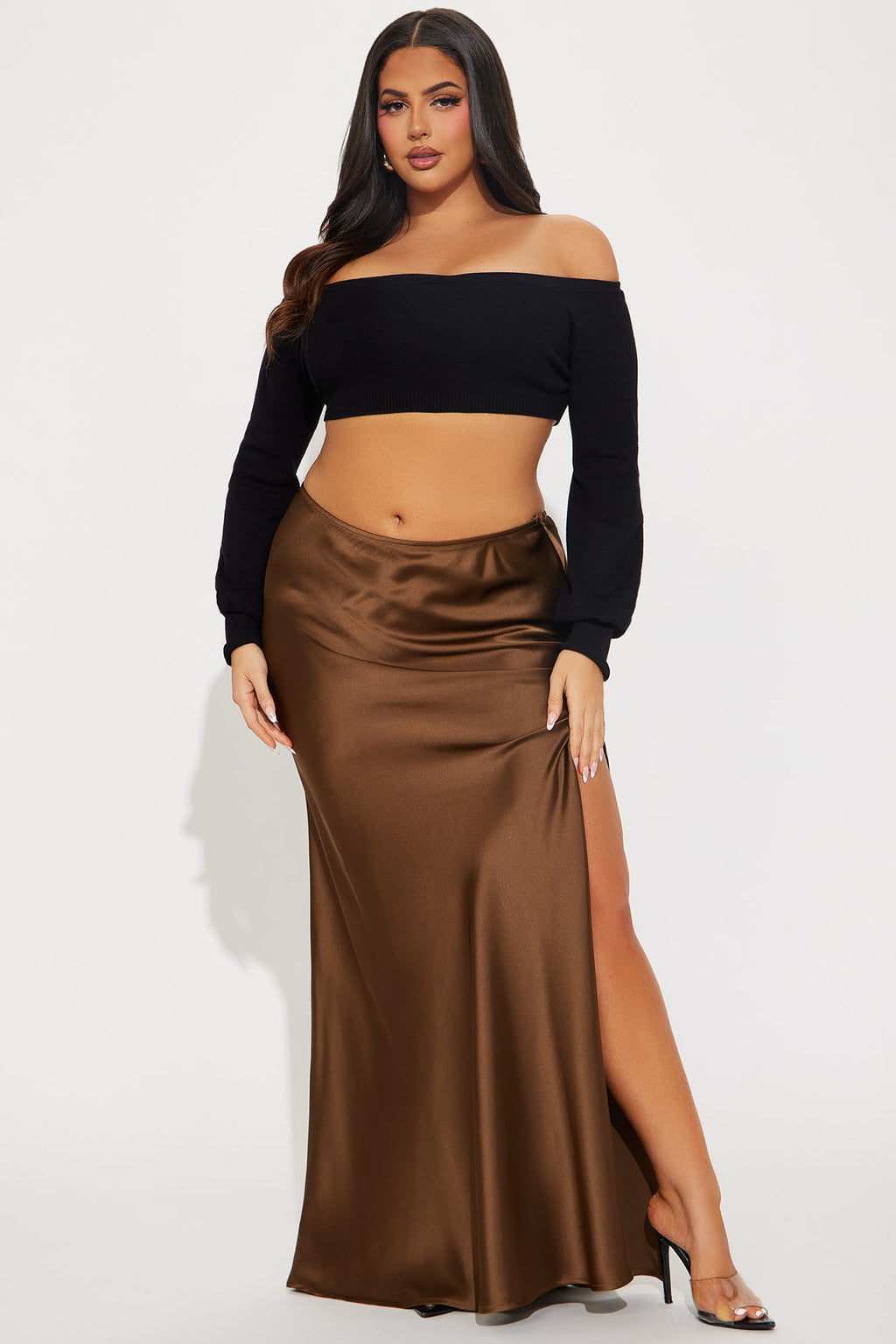 Love Like This Satin Maxi Skirt - Chocolate