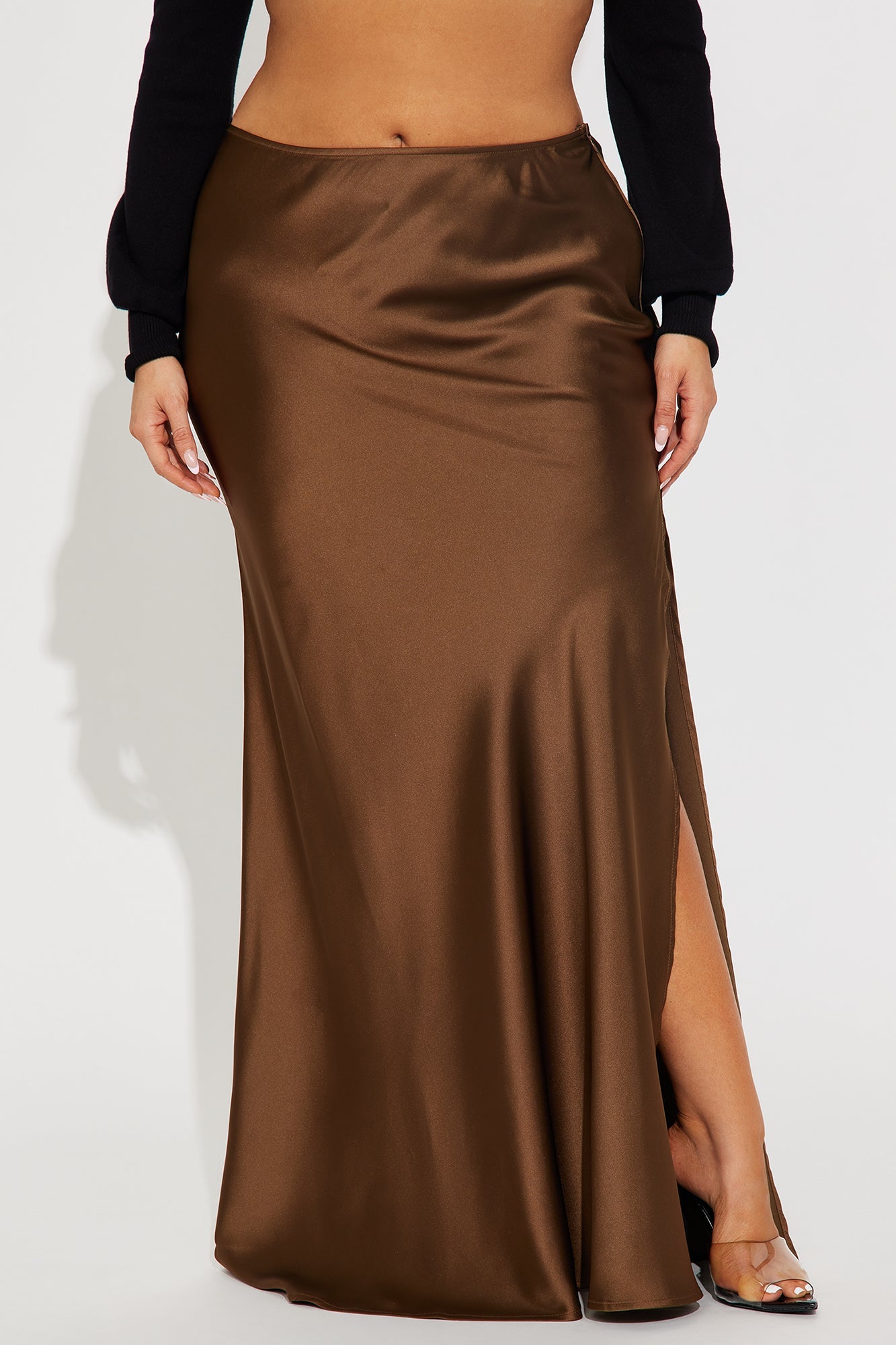 Love Like This Satin Maxi Skirt - Chocolate