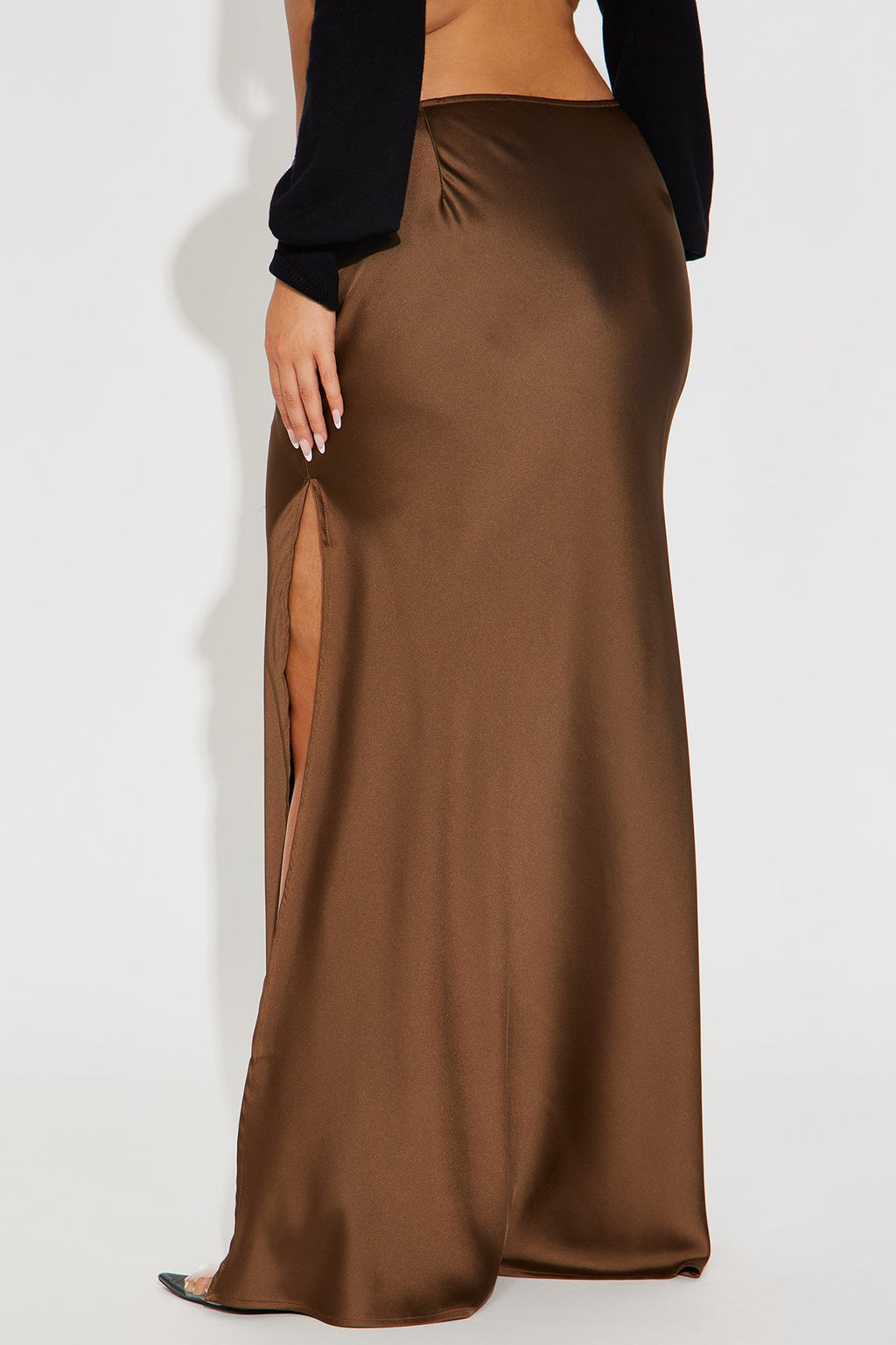 Love Like This Satin Maxi Skirt - Chocolate