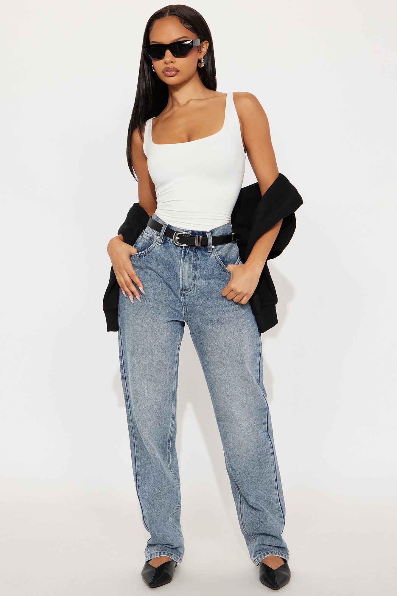 My Boyfriend Straight Leg Jeans - Medium Wash