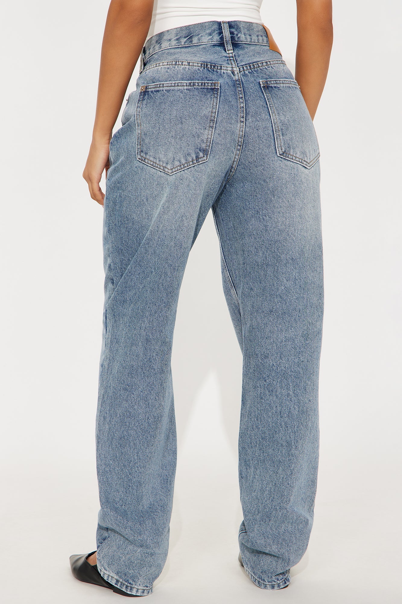 My Boyfriend Straight Leg Jeans - Medium Wash