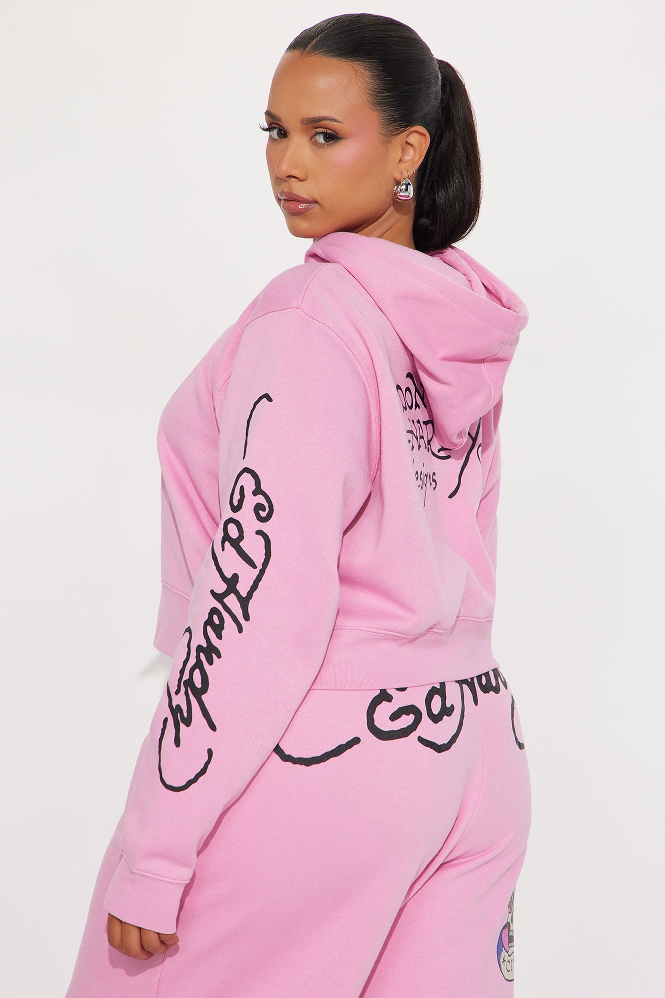 Ed Hardy New York Eagle Zip Front Hoodie - Pink