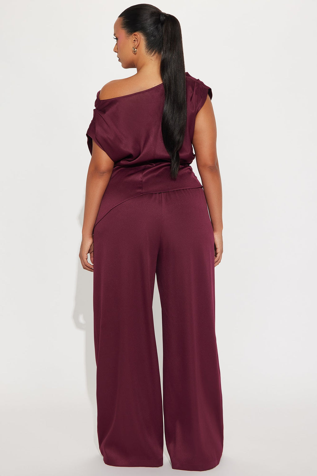 Poised To Perfection Pant Set - Wine