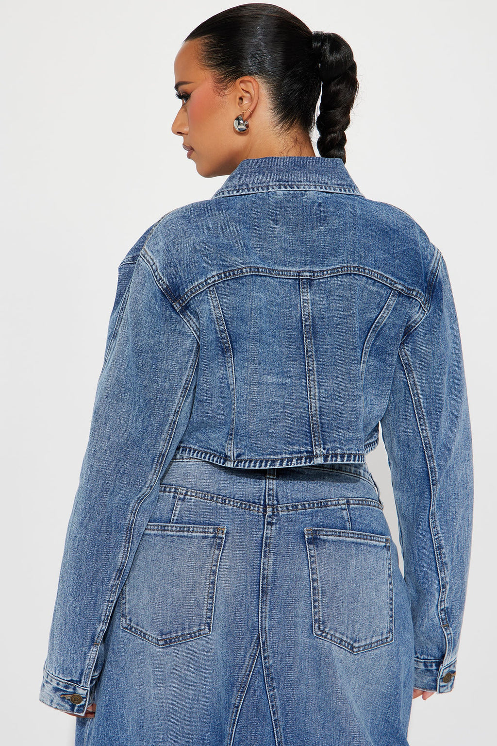 Lone Pine Cropped Bolero Denim Jacket - Medium Wash