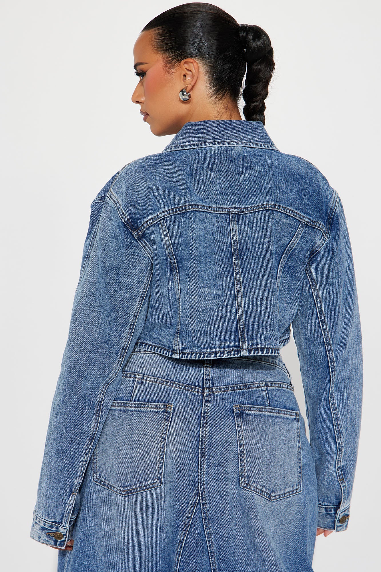 Lone Pine Cropped Bolero Denim Jacket - Medium Wash