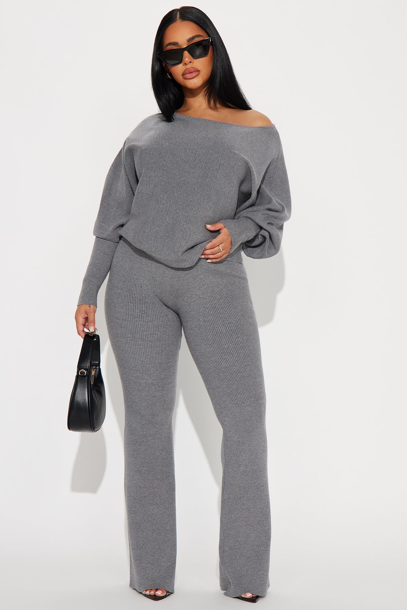 Elise Sweater Pant Set - Heather Grey