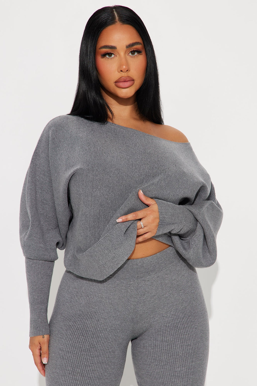 Elise Sweater Pant Set - Heather Grey