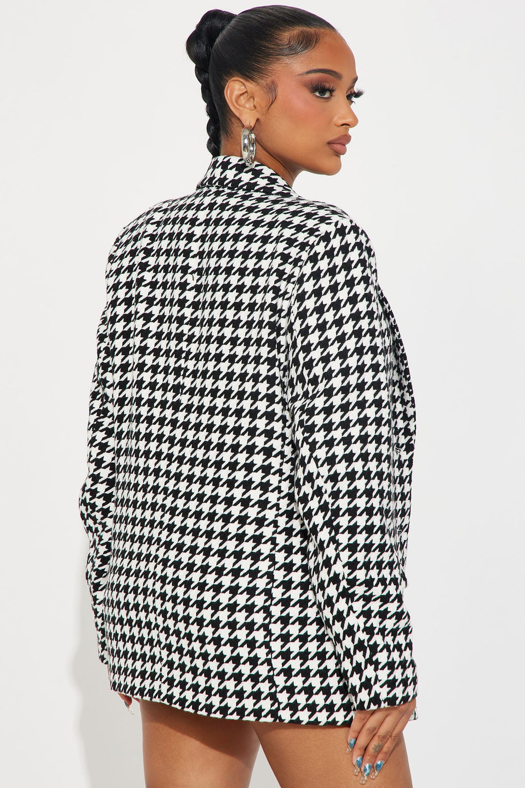 Not So Polite Houndstooth Blazer - Black/White