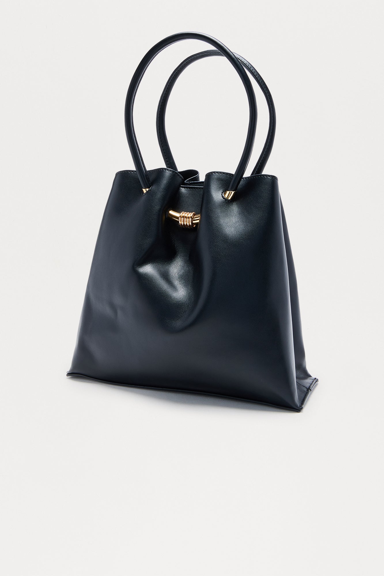 Carry All Faux Leather Shoulder Handbag - Black