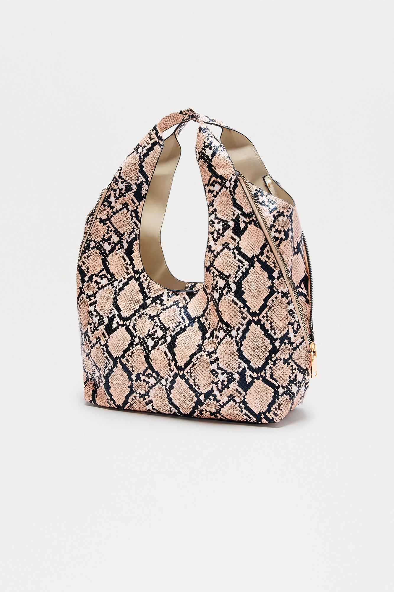 I Bite Faux Leather Tote - Tan/Multi