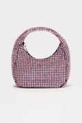 Glam Rush Rhinestone Satchel Handbag - Pink