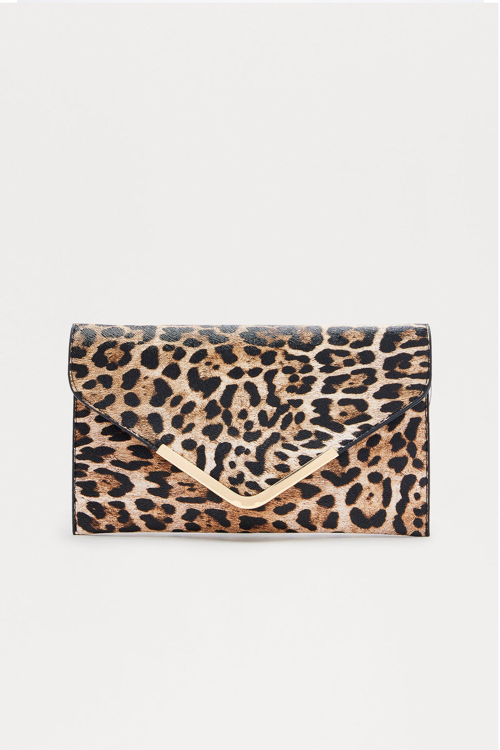 Purrfect Match Faux Leather Clutch - Brown/combo